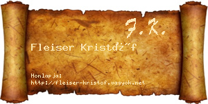Fleiser Kristóf névjegykártya
